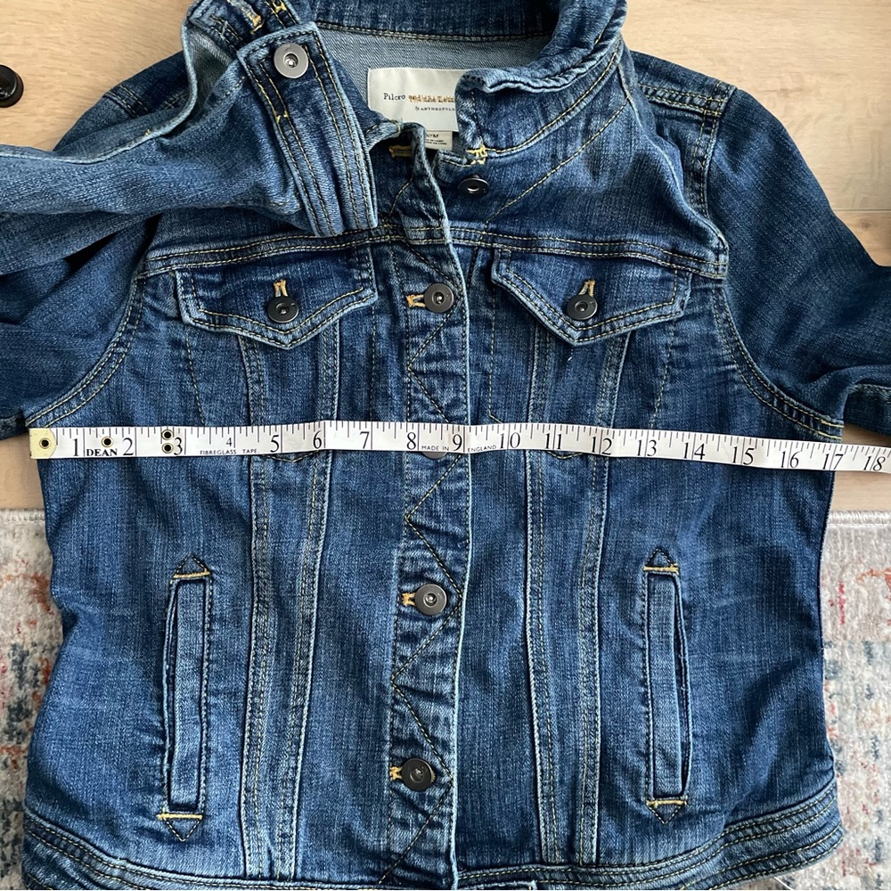 ANTHROPOLOGIE PILCRO and the LETTERPRESS Dark Blue Jean Jacket - Picture 6 of 7